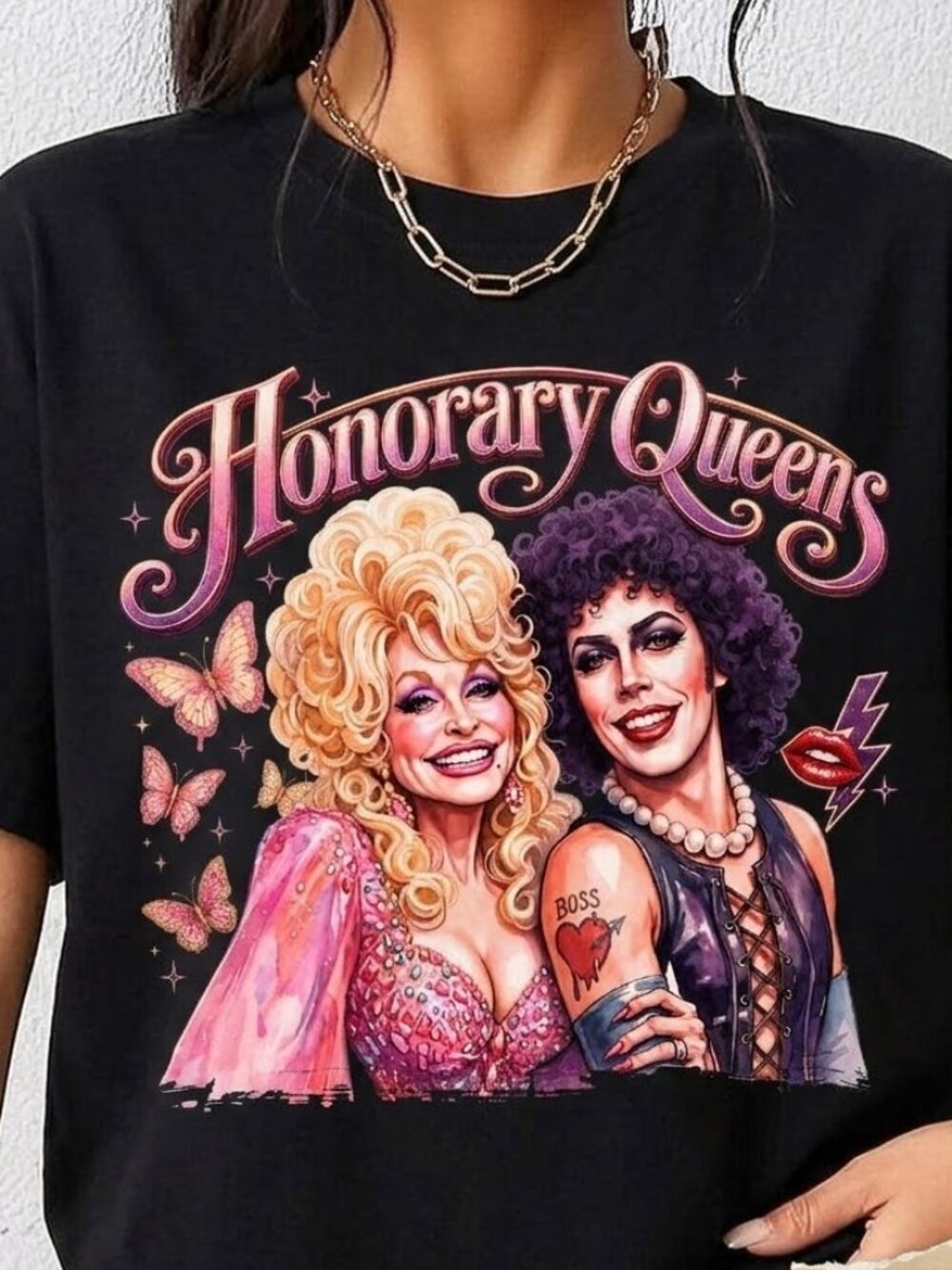 Dolly Parton, Tim Curry Memorial Tribute Vintage Country Music Graphic Tee